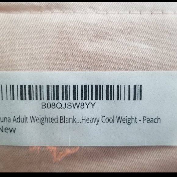 Luna Adult Weighted Blanket - 10 Lbs - 60x80 - Queen Size Bed - Peach - NEW - Picture 3 of 3